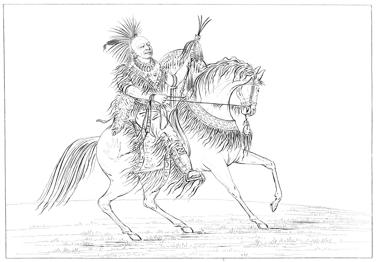 Keokuk a cavalo, Rock Island, Mississippi superior, 1841. de Myers and Co