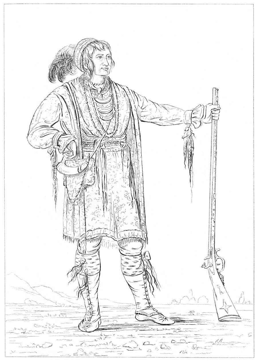 Osceola, prisioneiro de guerra da Guerra da Flórida, Fort Moultrie, Carolina do Sul, 1841. de Myers and Co