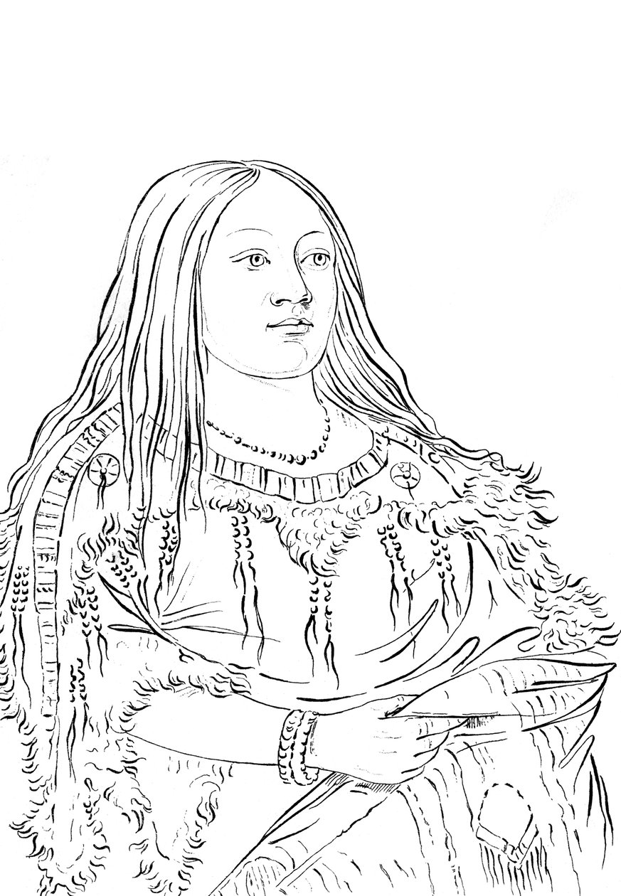 Retrato de uma mulher nativa americana, 1841. de Myers and Co
