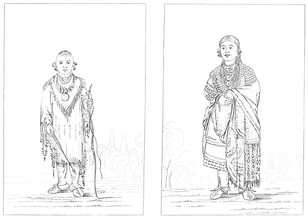 Índios Sac e Fox, 1841. de Myers and Co