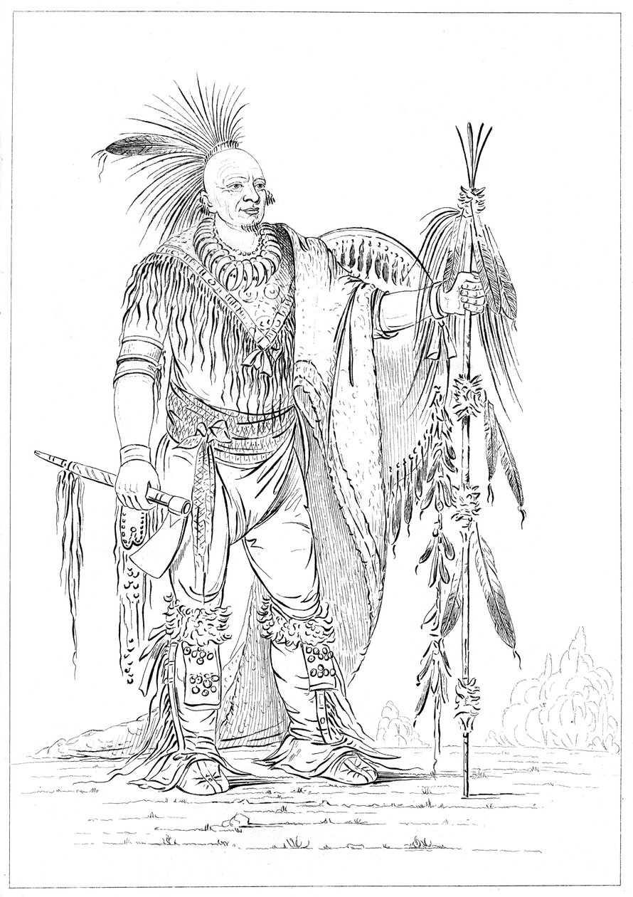 Sac ou Fox bravo, 1841. de Myers and Co