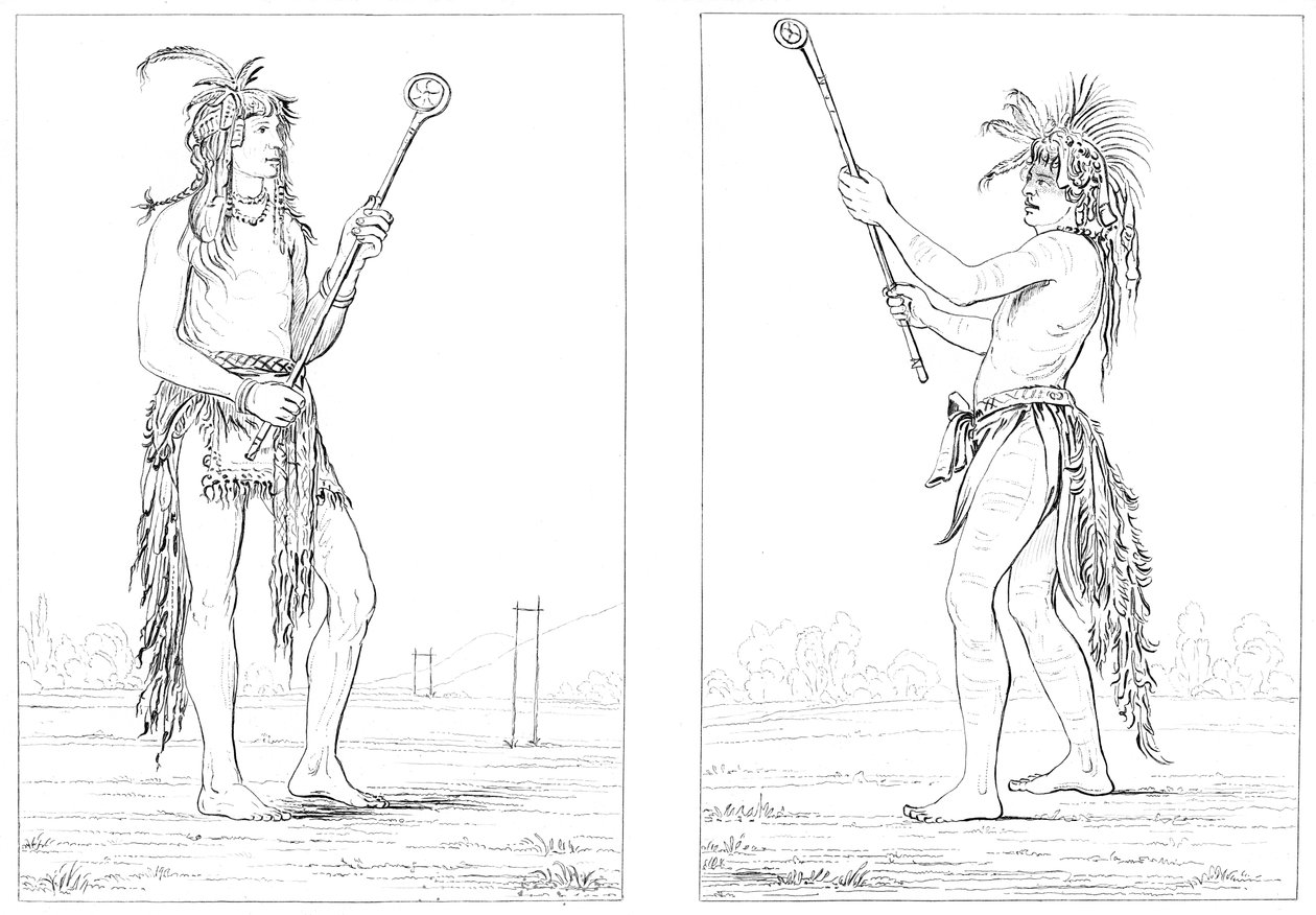 Jogadores de bola sioux, 1841. de Myers and Co