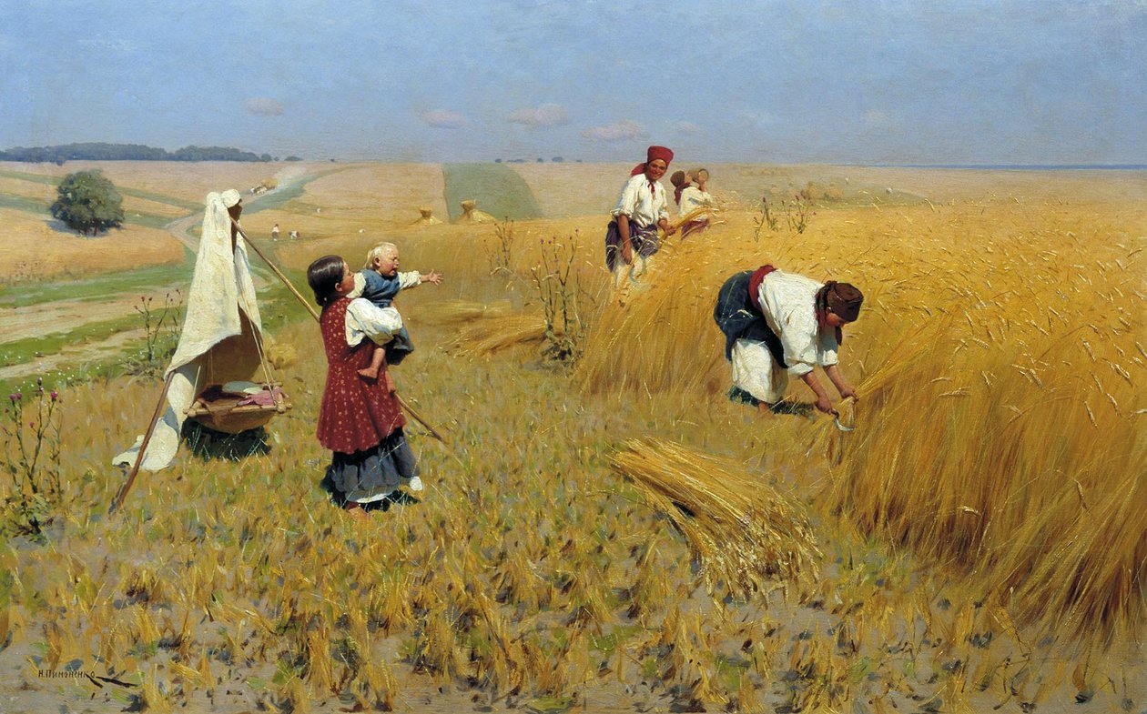 Colheita na Ucrânia, 1886 de Mykola Kornylijowytsch Pymonenko