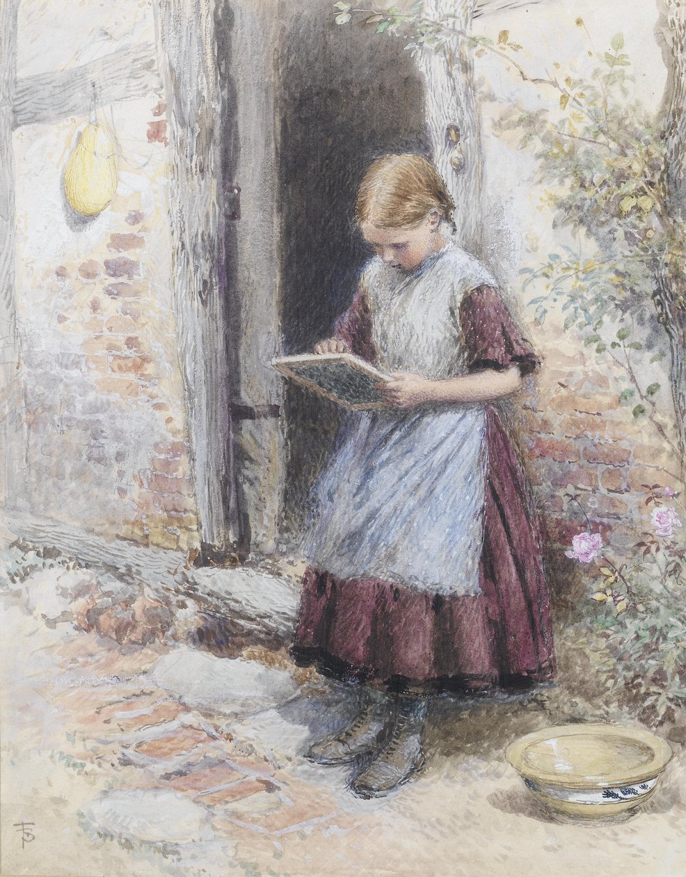 Uma menina da escola de Myles Birket Foster