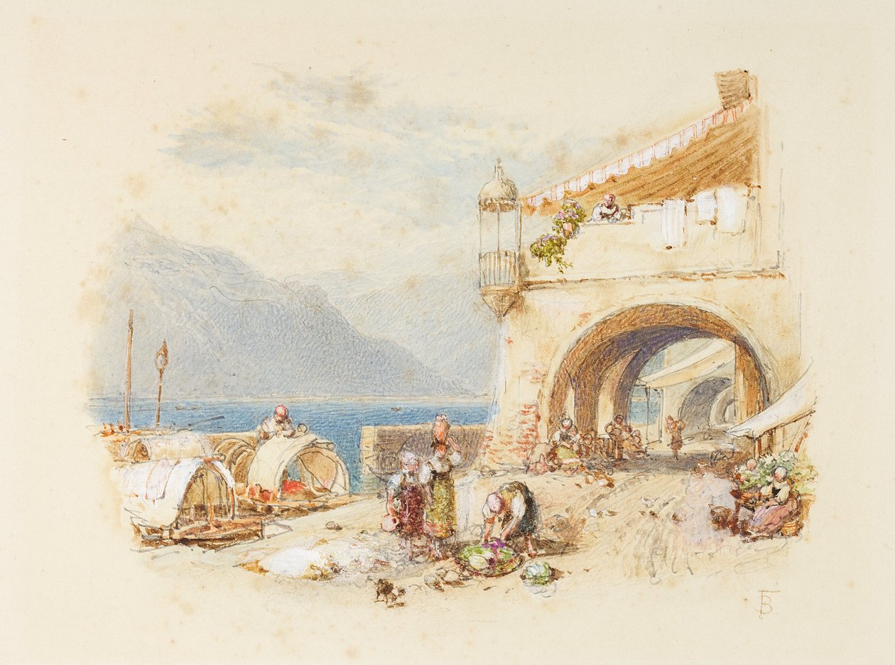 Bellagio, Lago de Como, c.1850-75 de Myles Birket Foster