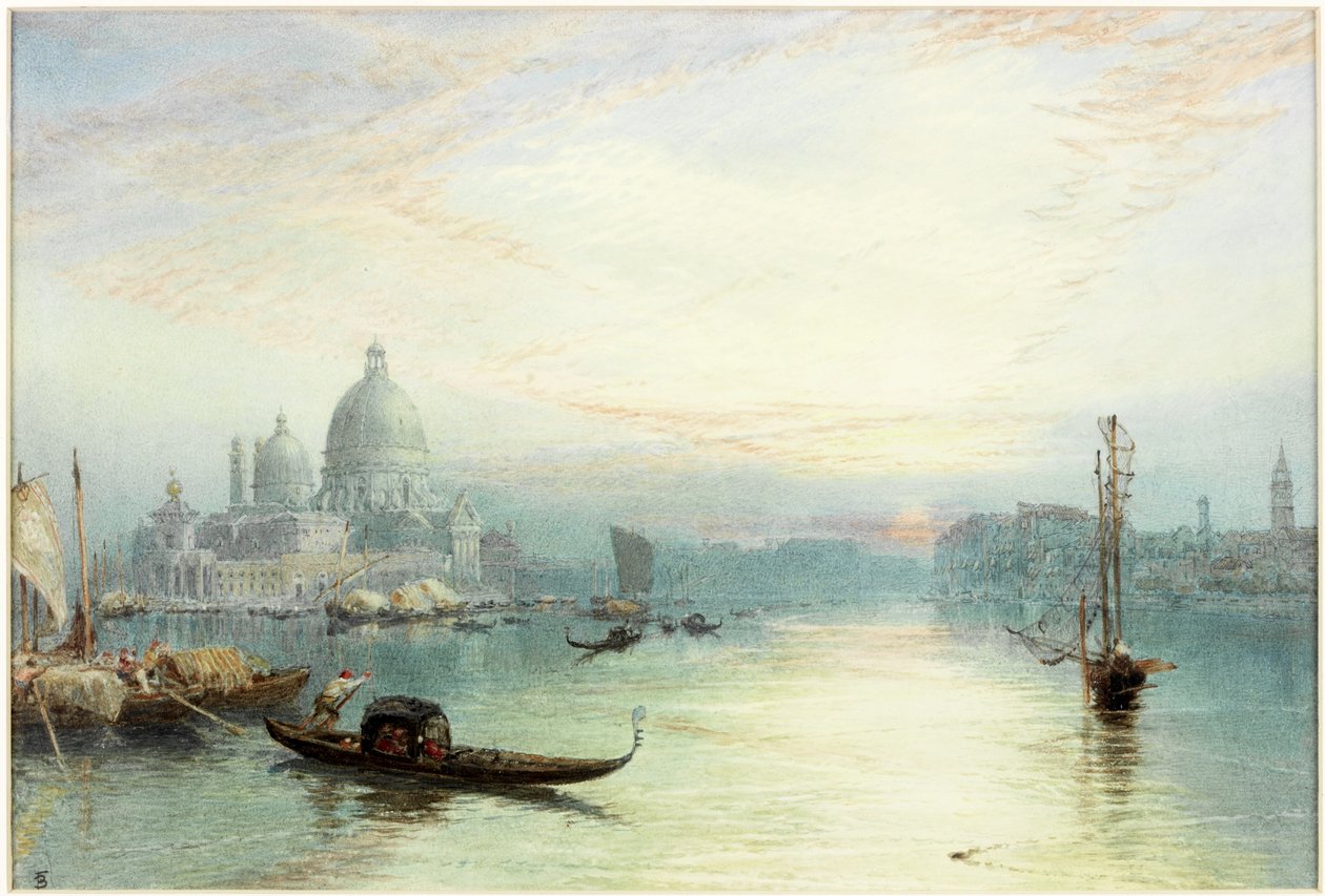 Entrada para o Grande Canal, Veneza (aguarela sobre papel) de Myles Birket Foster