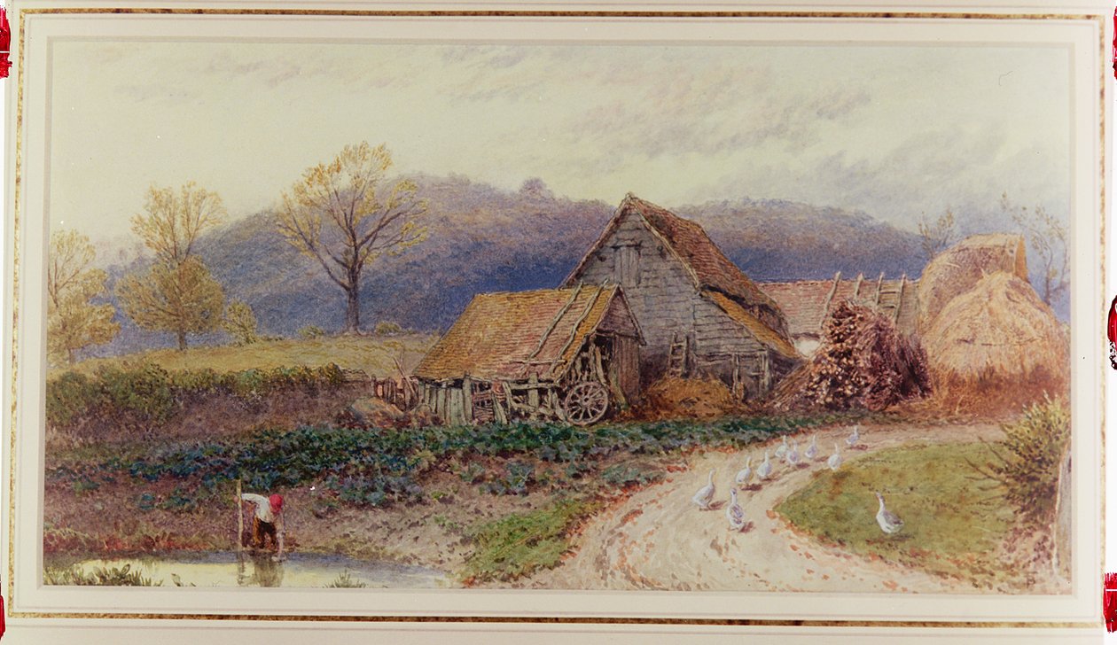 Paisagem com uma fazenda de Myles Birket Foster