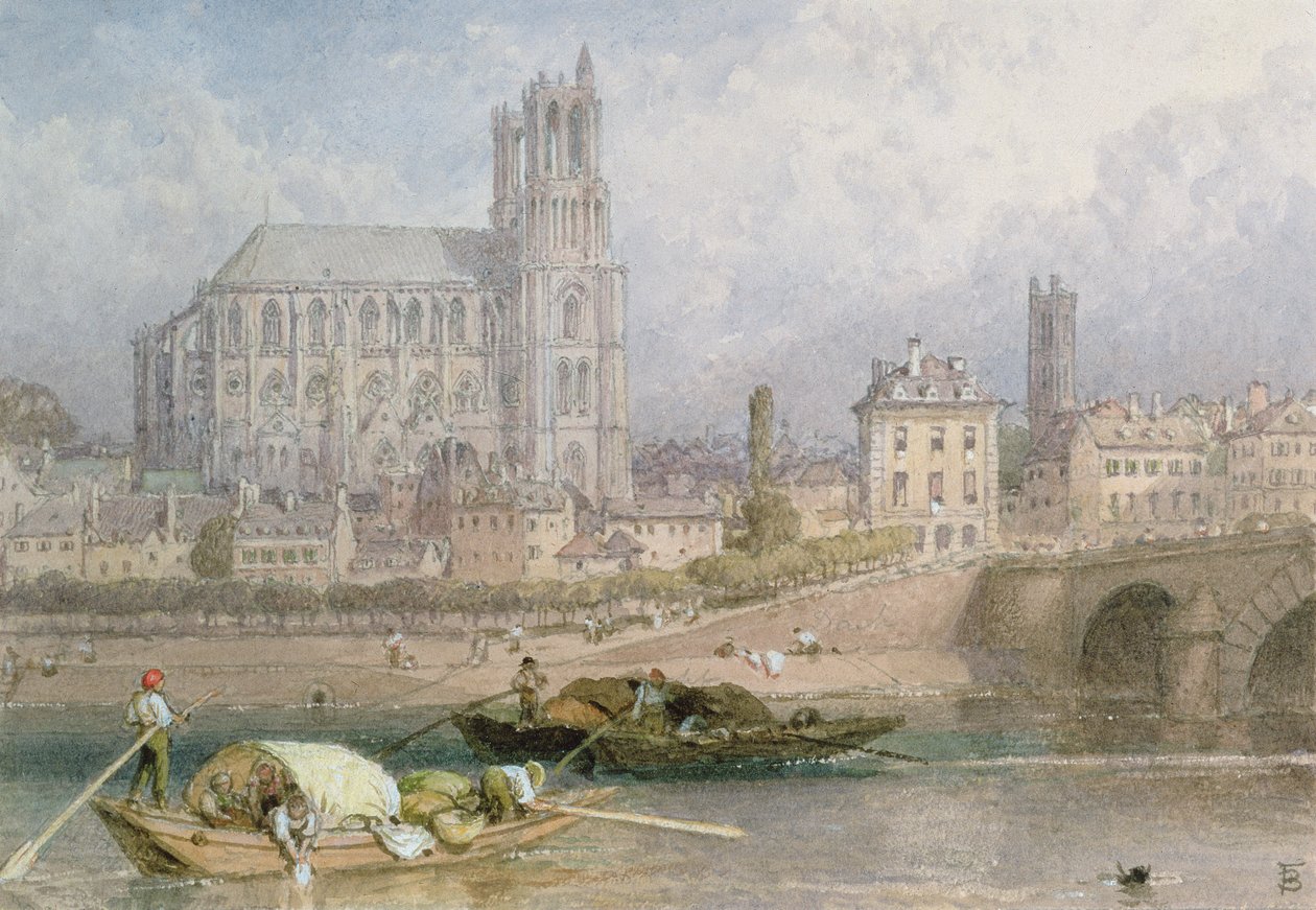 Catedral de Nantes do rio de Myles Birket Foster