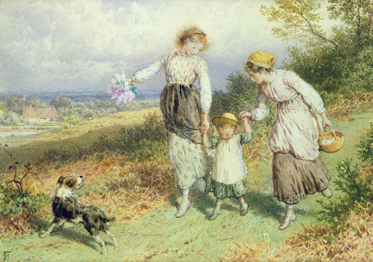 Retornando da Vila, século 19 de Myles Birket Foster