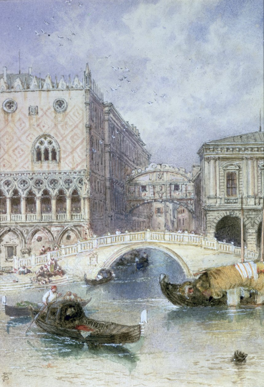 A ponte dos suspiros, Veneza de Myles Birket Foster