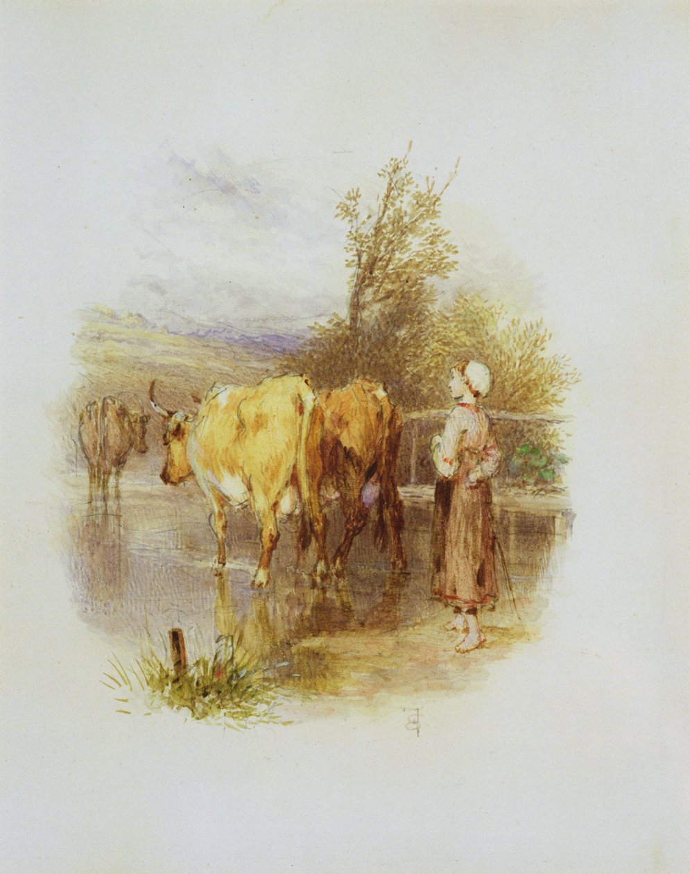 O Cowherd Jovem de Myles Birket Foster