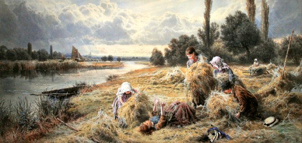 Haymakers (aguarela sobre papel) de Myles Birket Foster