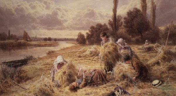 Haymaking de Myles Birket Foster