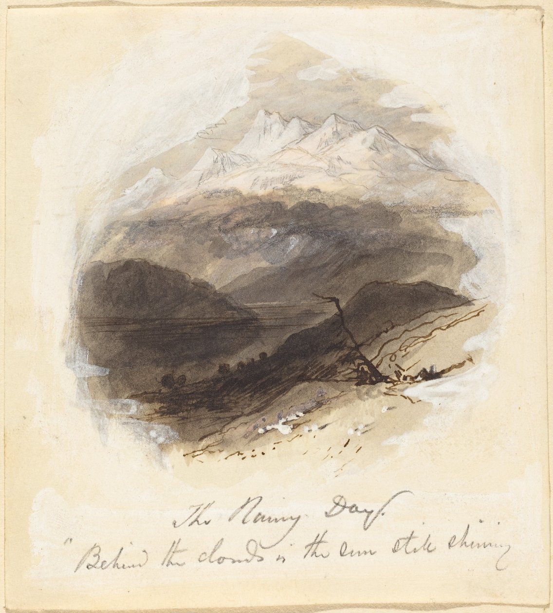 Ilustração para "The Rainy Day" de Longfellow de Myles Birket Foster