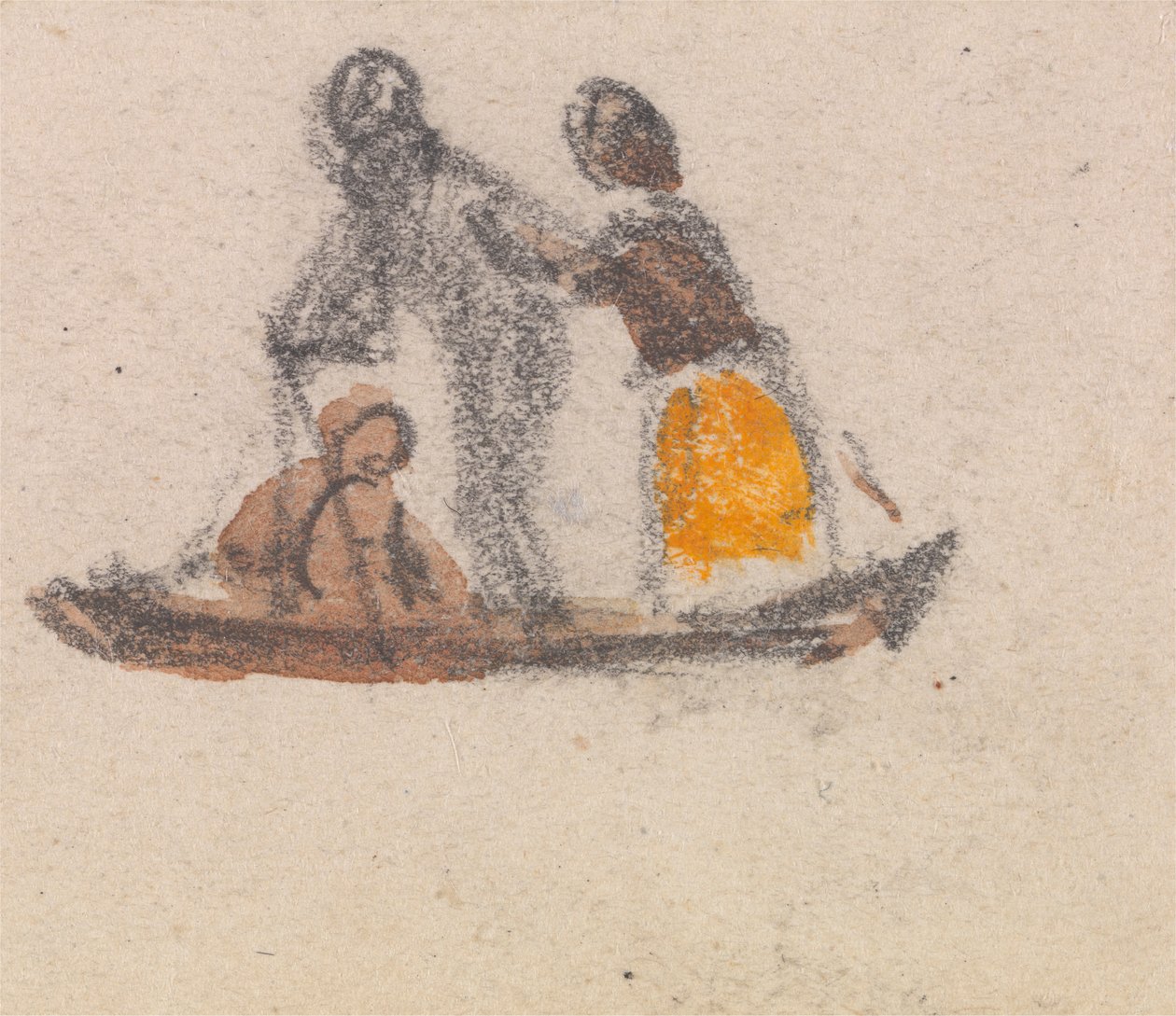 Um de um Grupo de Três Estudos de Gôndolas de Myles Birket Foster
