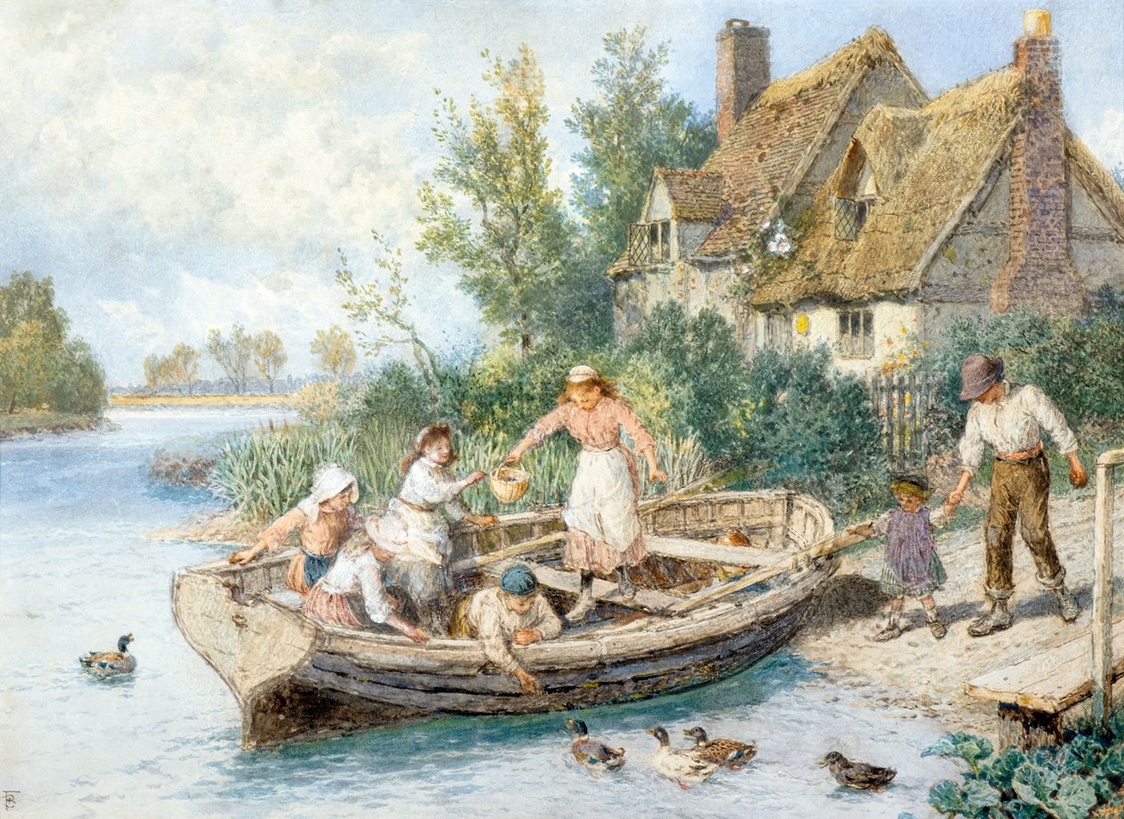 O Ferry (aguarela) de Myles Birket Foster