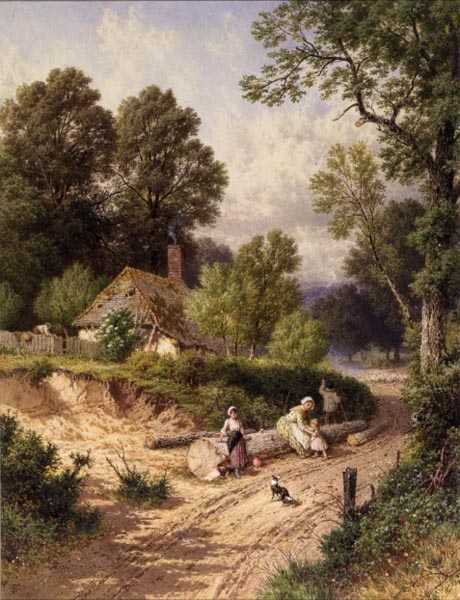 A Pista Verde (aguarela sobre papel) de Myles Birket Foster
