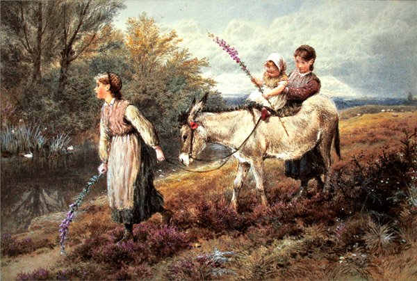 The Ride Home (aquarela com cor de corpo sobre papel) de Myles Birket Foster