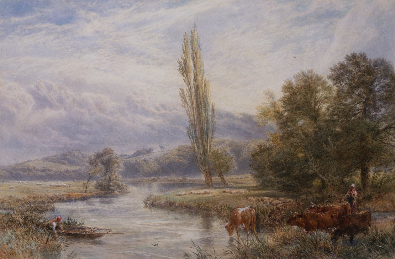 O Lugar da Água (aquarela) de Myles Birket Foster
