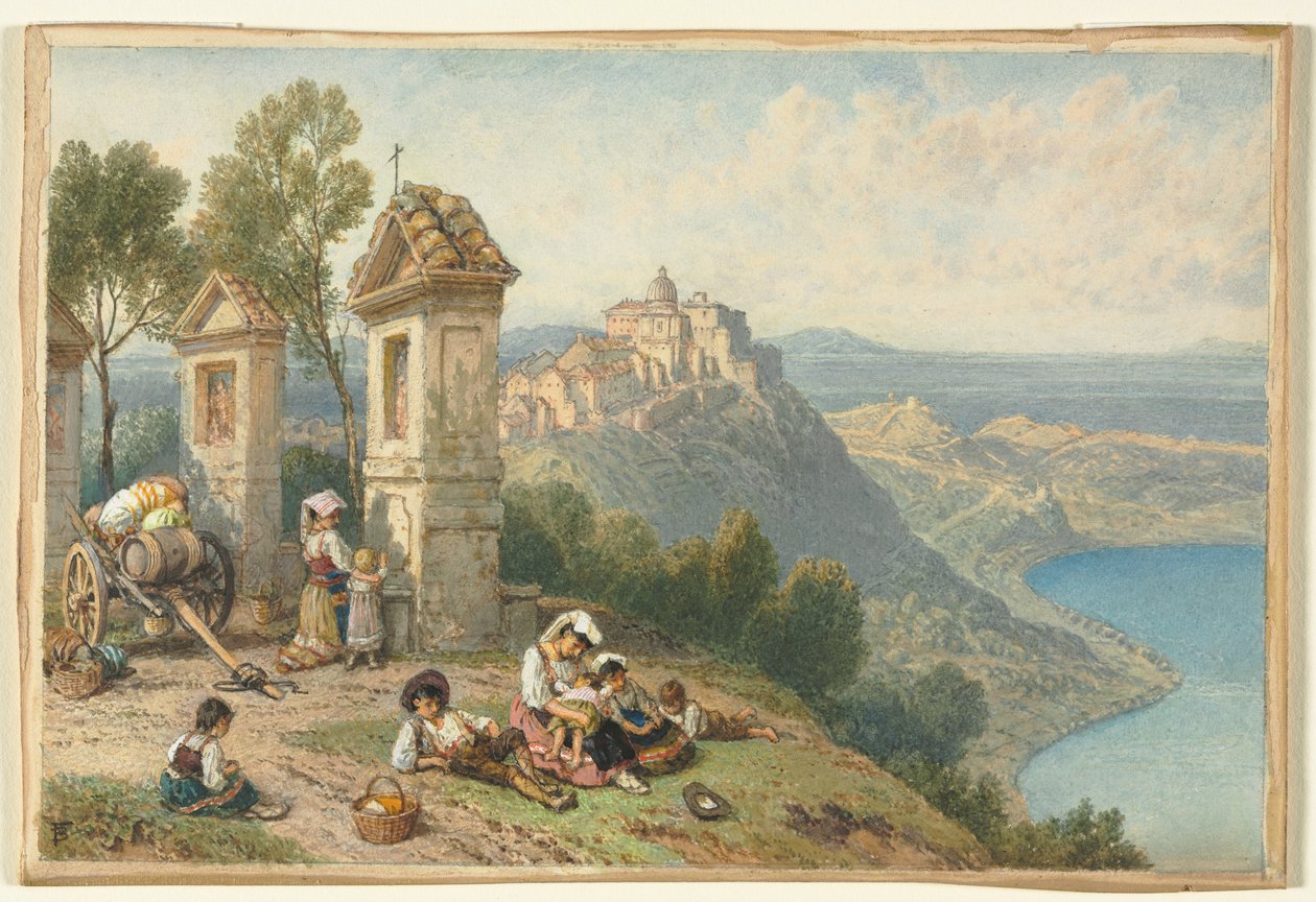 Vista do Castelo Gandolfo de Myles Birket Foster