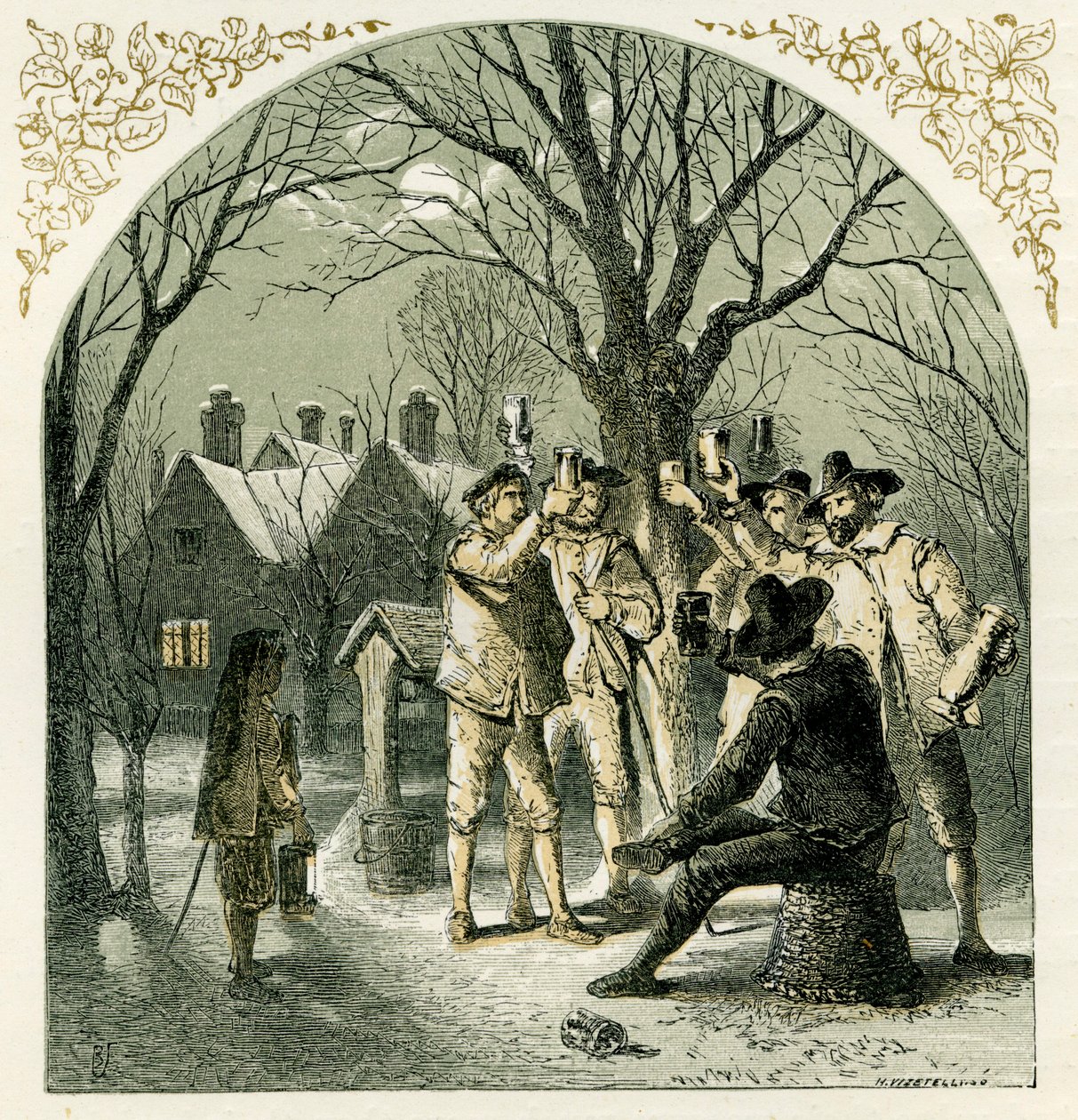 Árvores frutíferas de Wassailing de Myles Birket Foster