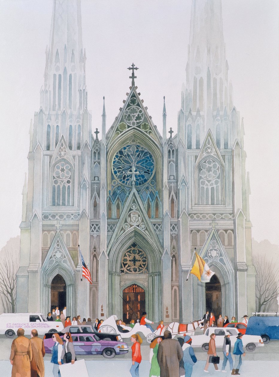 St. Patricks Cathedral, Nova York, 1990 (wc no papel) de Myung Bo Sim