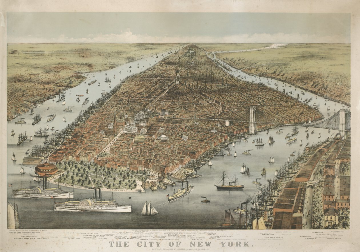 A cidade de Nova York, 1876 de Nathaniel Currier