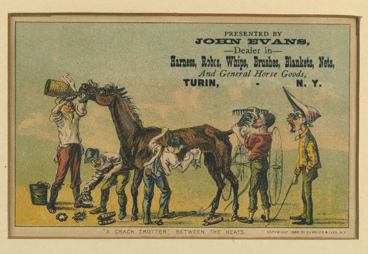 Um trotador de crack entre as eliminatórias, 1880 de N. and Ives, J.M. Currier