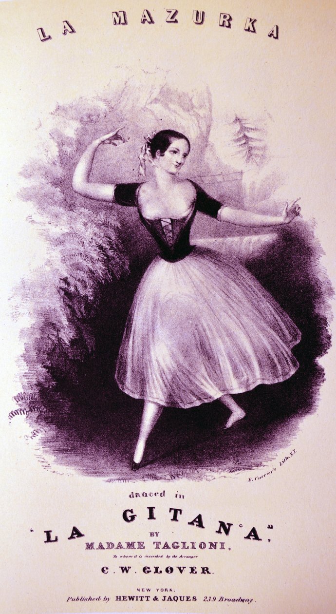 Currier & Ives Ilustração do século XIX. La Mazurka de N. and Ives, J.M. Currier