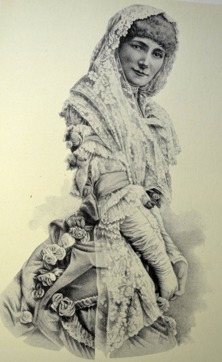 Currier & Ives Ilustração do século XIX. Sarah Bernhardt (Atriz) de N. and Ives, J.M. Currier