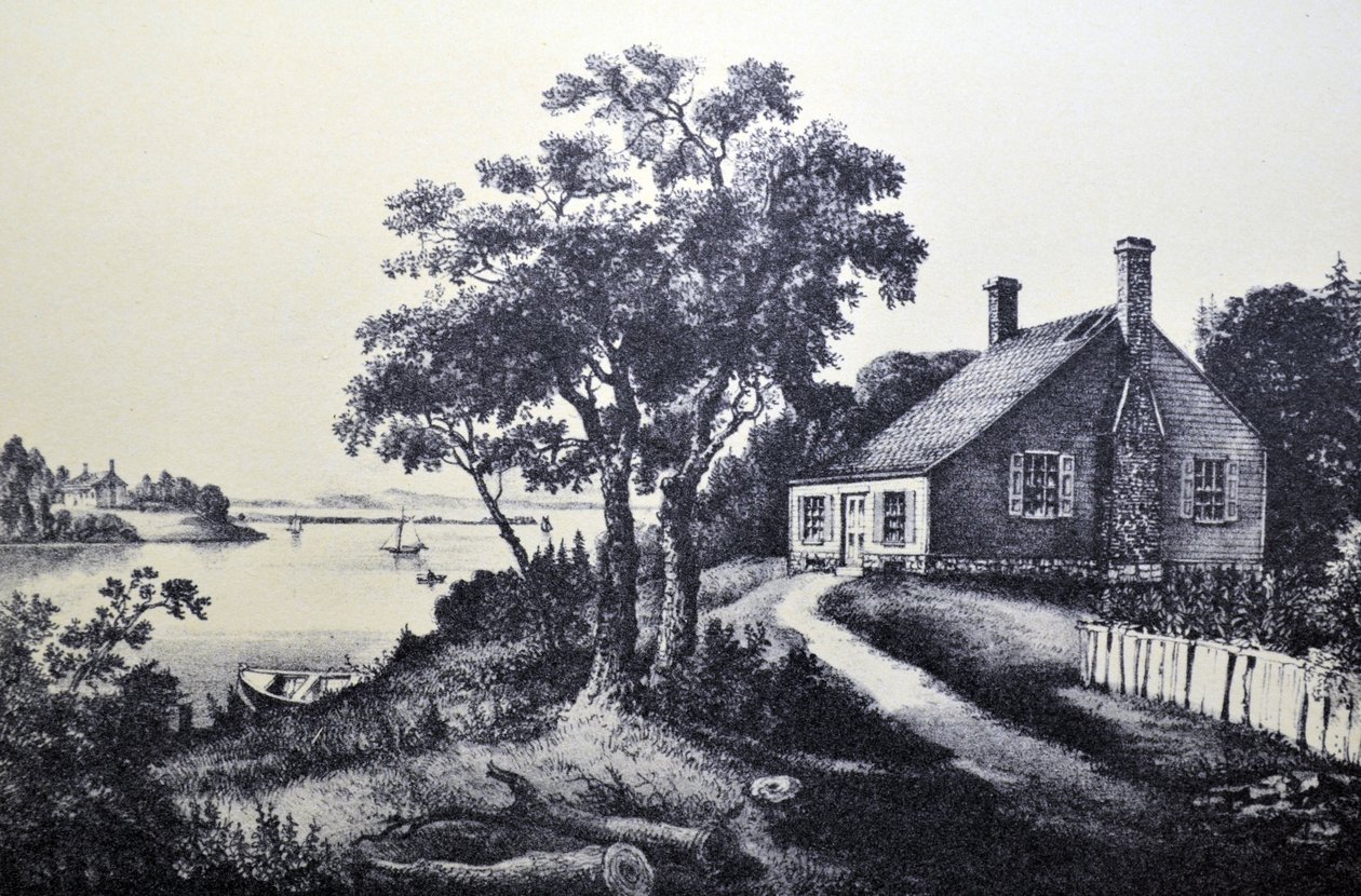 Currier & Ives Ilustração do século XIX. O lugar de nascimento de Washington de N. and Ives, J.M. Currier