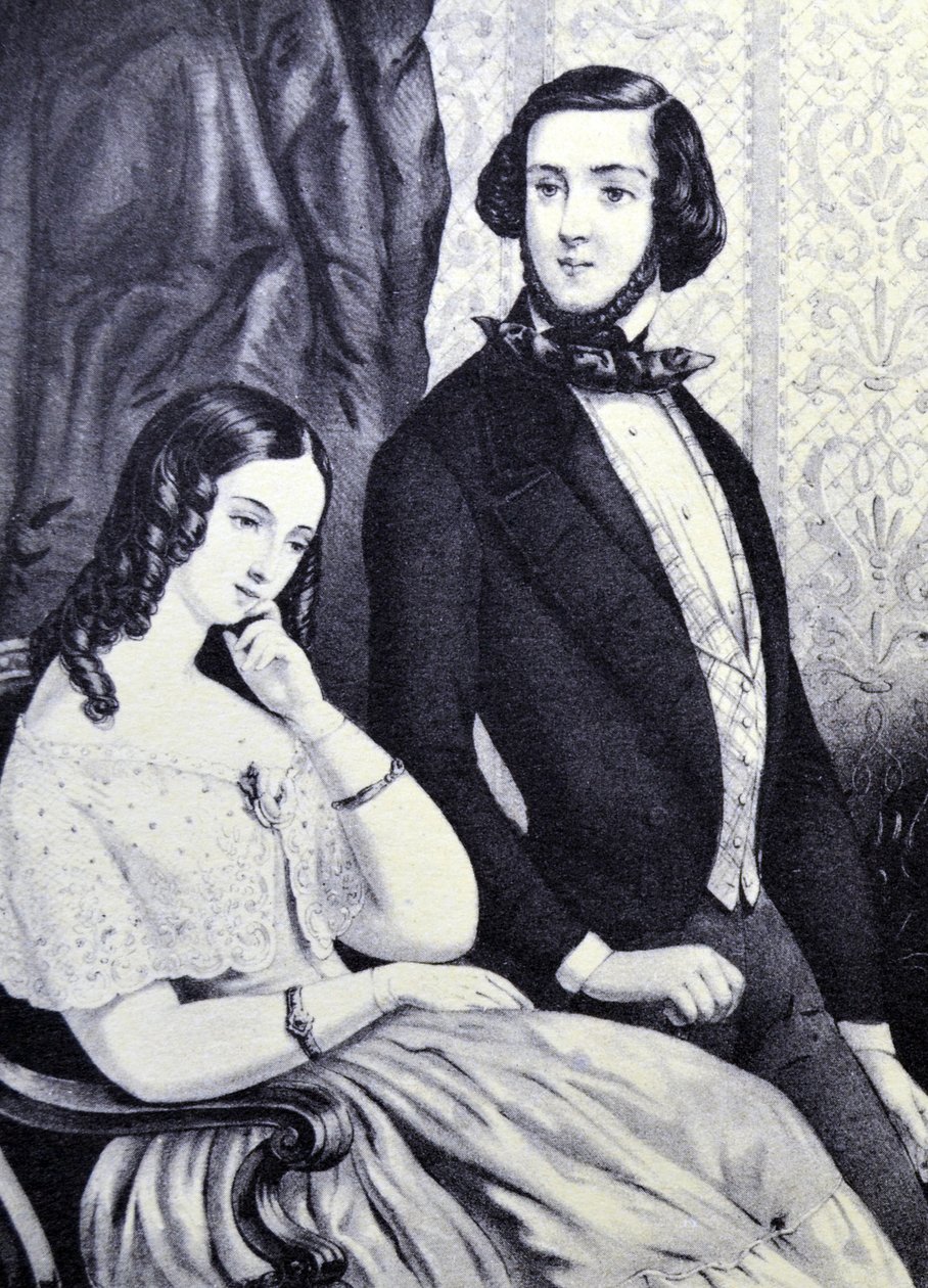 Currier & Ives Ilustração do século XIX. A briga dos amantes de N. and Ives, J.M. Currier