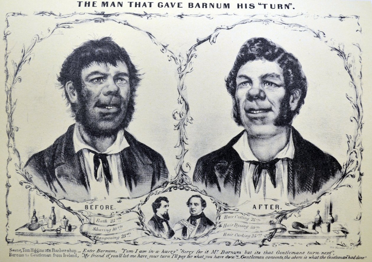 Currier & Ives Ilustração do século XIX. O homem que deu a Barnum sua vez de N. and Ives, J.M. Currier