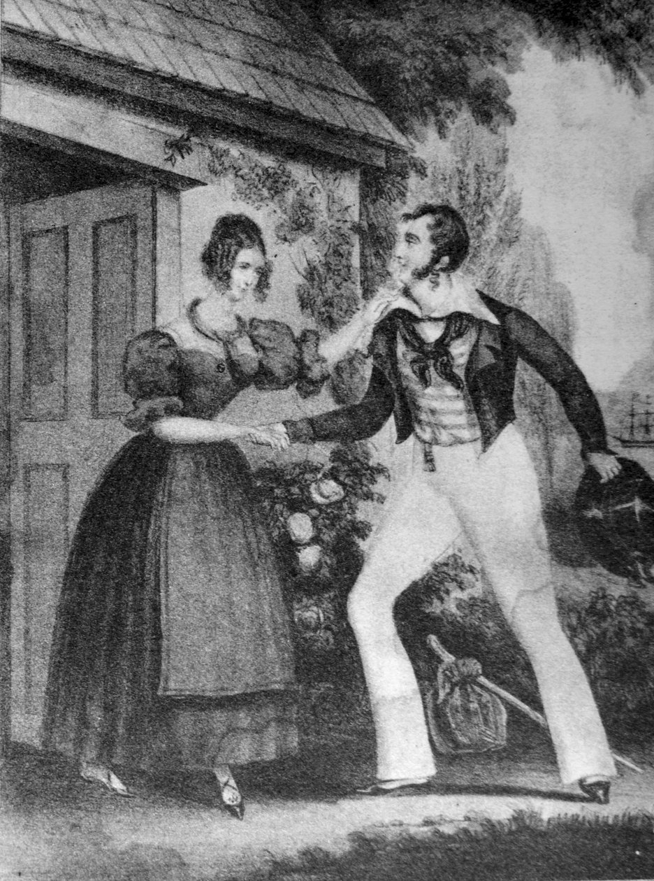 Currier & Ives Ilustração do século XIX. Os marinheiros retornam de N. and Ives, J.M. Currier
