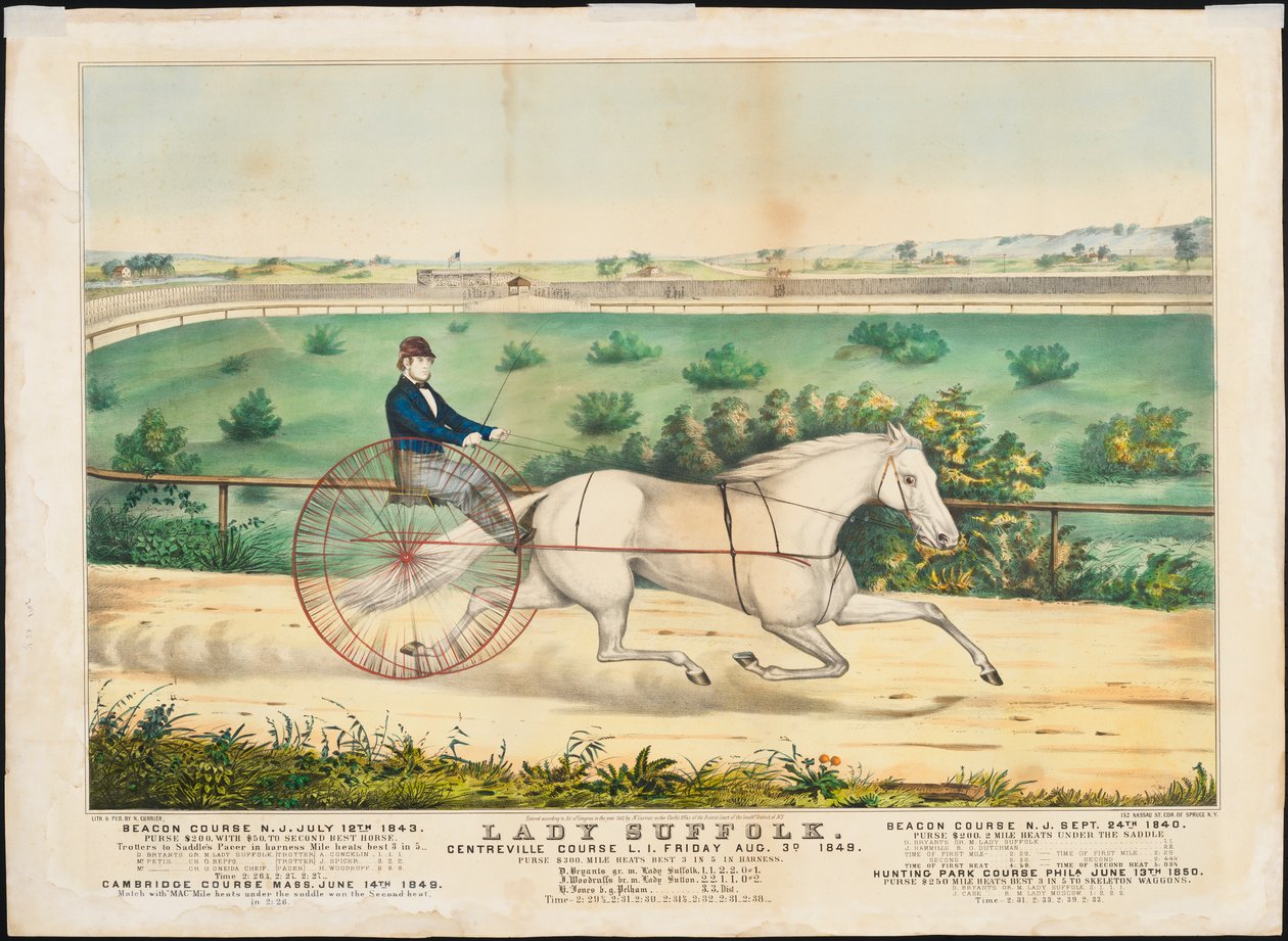 &39;Lady Suffolk&39;, 1852 (litografia colorida à mão) de N. and Ives, J.M. Currier