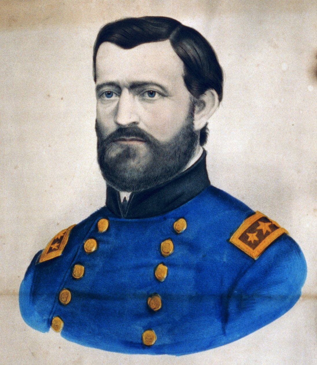 Tenente Genl. Ulysses S. Grant, 1880 (litografia colorida à mão) (litografia colorida à mão) de N. and Ives, J.M. Currier