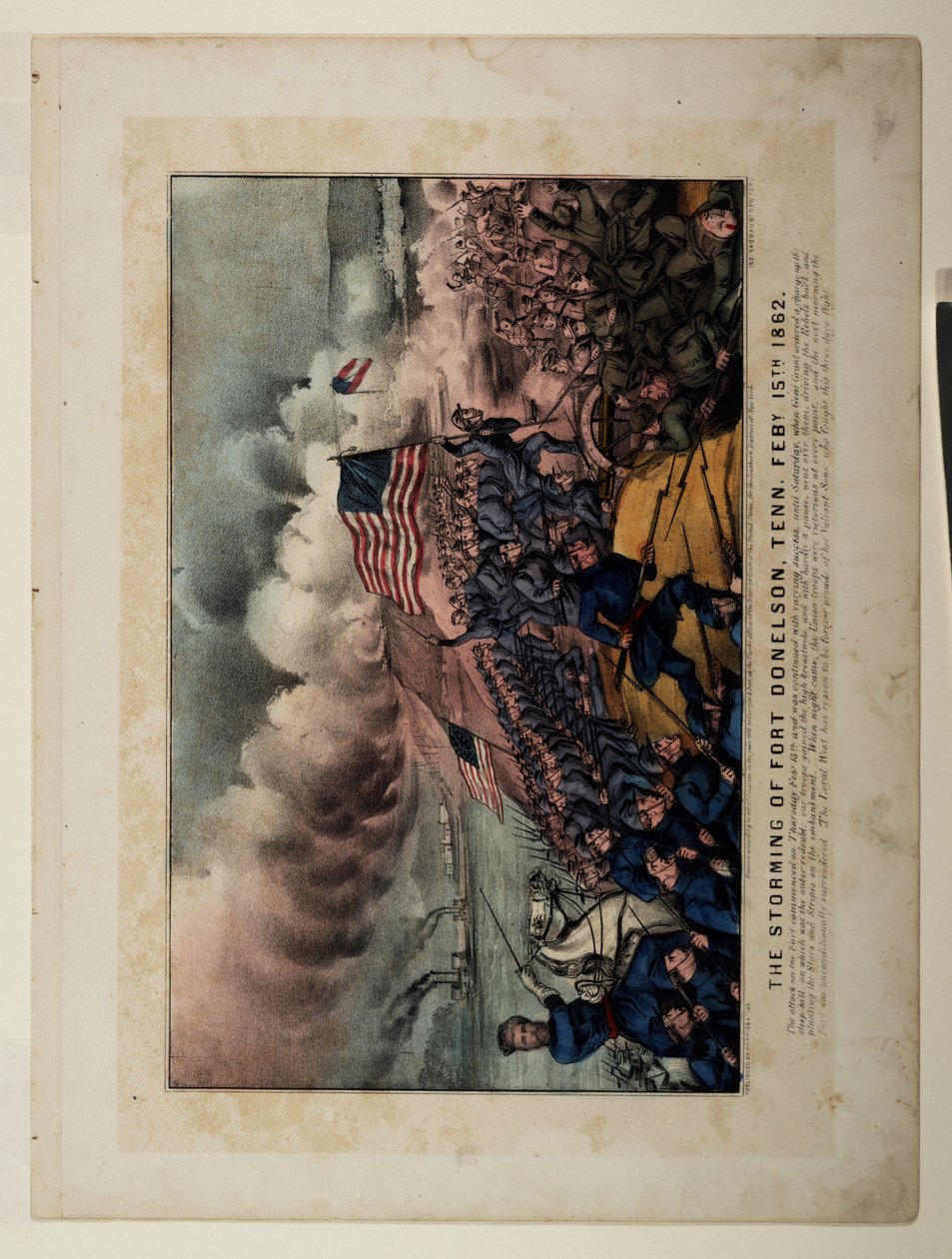Ataque de Fort Donelson, Tennessee. 15 de 1862 de N. and Ives, J.M. Currier