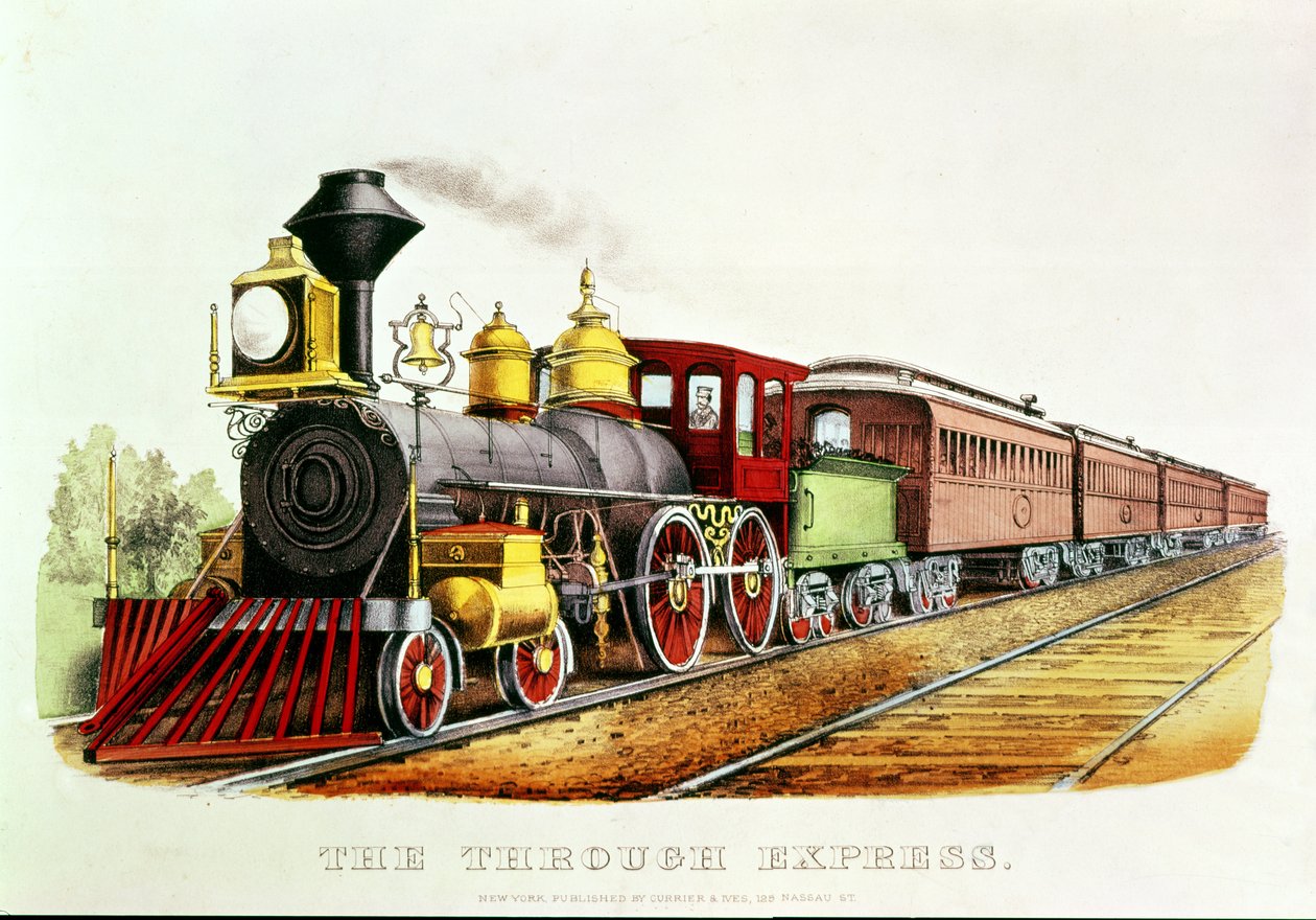 O através do expresso de N. and Ives, J.M. Currier