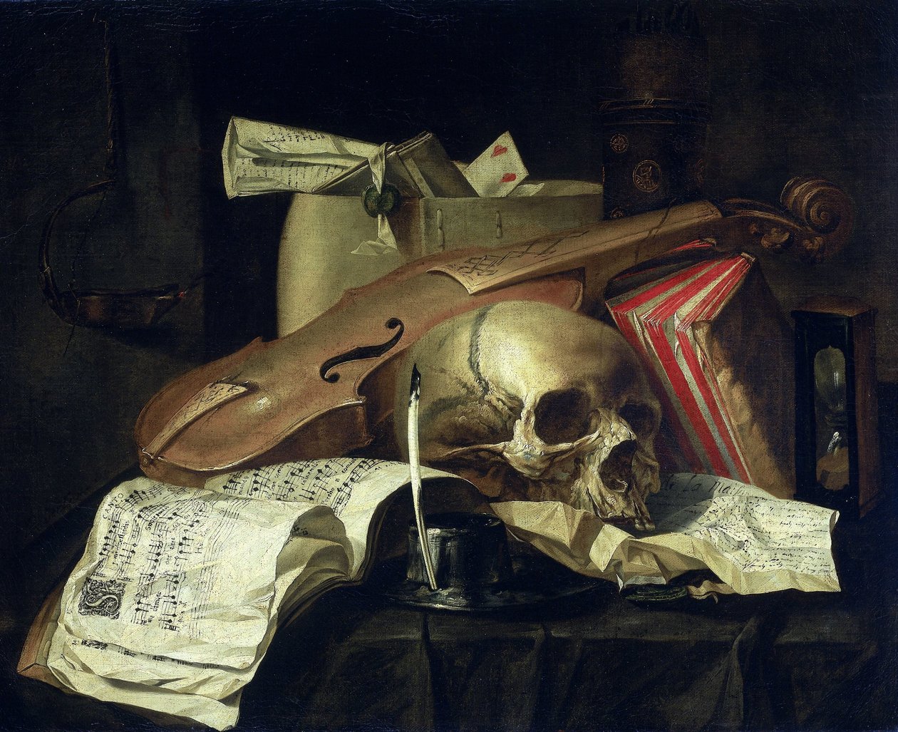 Vanitas naturezas mortas de N.L. Peschier