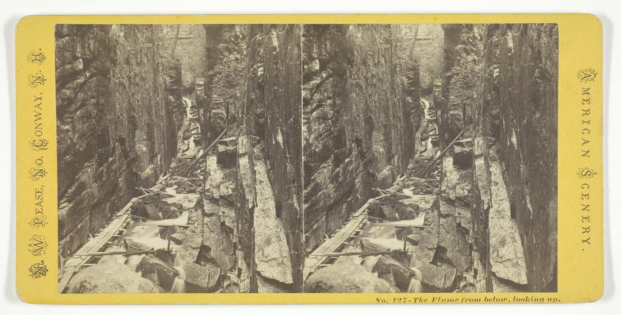 The Flume de baixo, olhando para cima, meados do século 19. de N.W. Pease