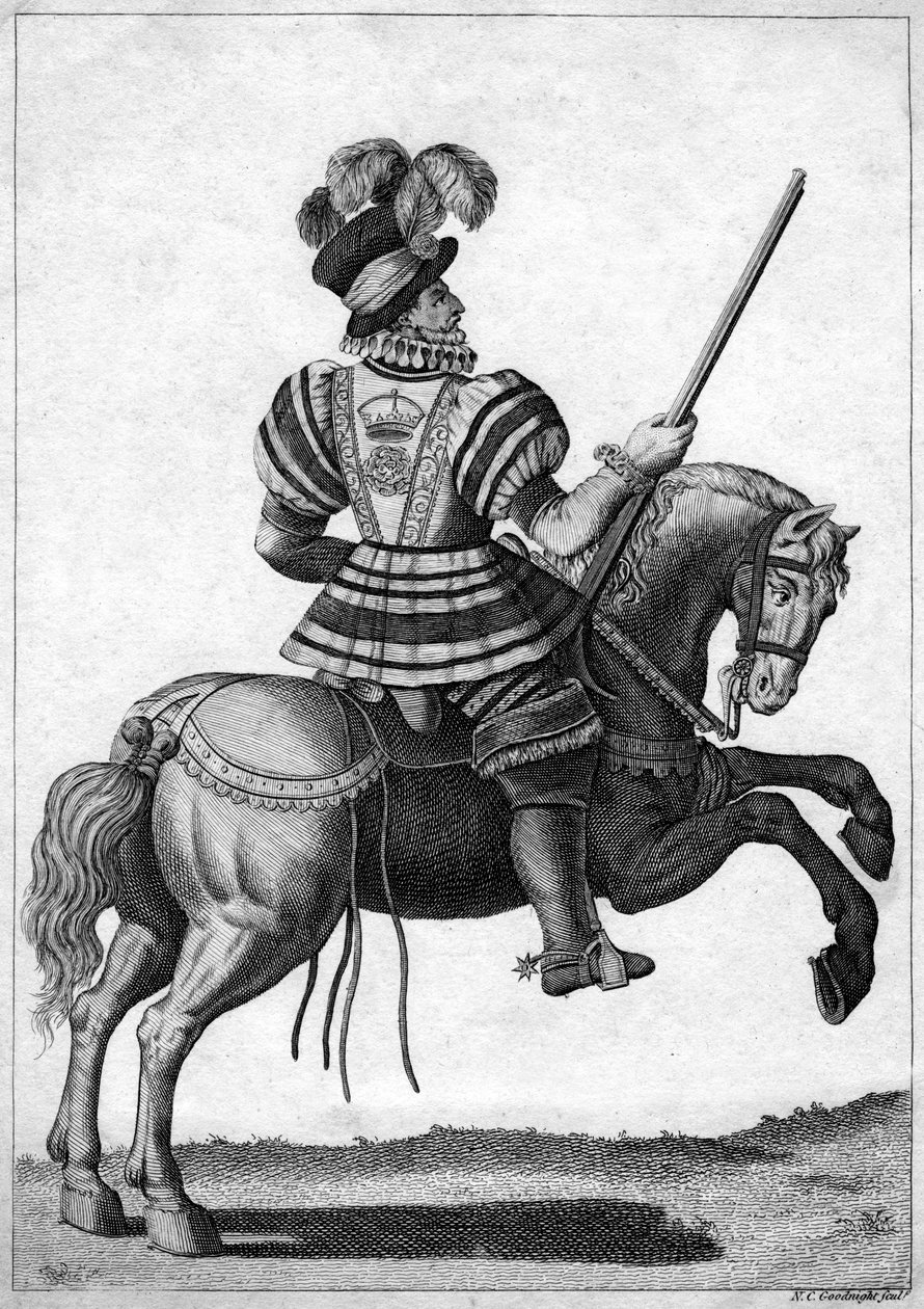 Yeoman da Guarda, participando da rainha Elizabeth I em um progresso de N. C. Goodnight