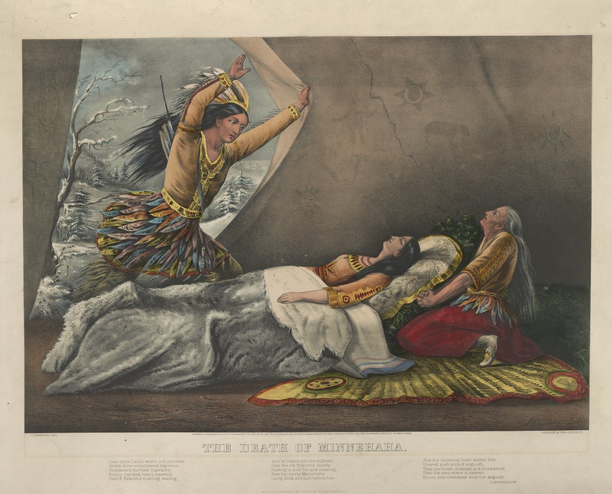 A morte de Minnehaha, 1867 de Nathaniel Currier