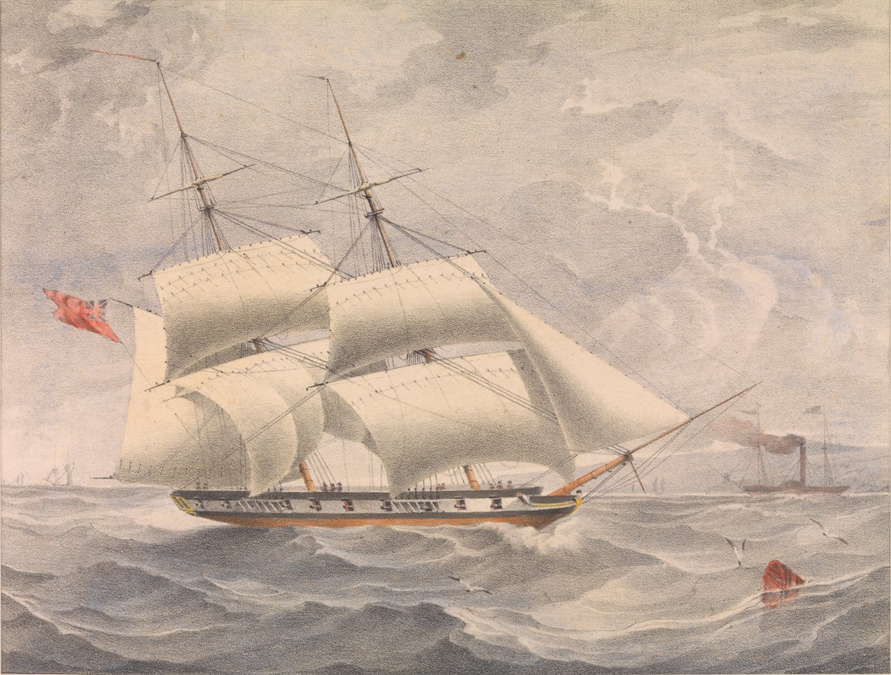 O brigue HMS "Fantome de N. E. (after) Deey