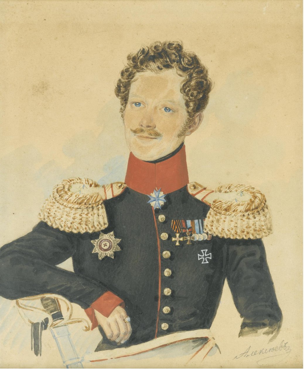 Retrato de Yegor Fyodorovich Meiendorf 1794-1879 de N. M. Alexeyev