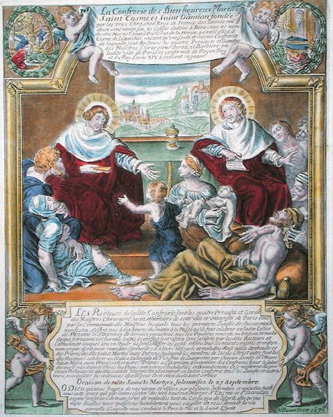 SS. Cosmas e Damian curando os pobres de N. Picart