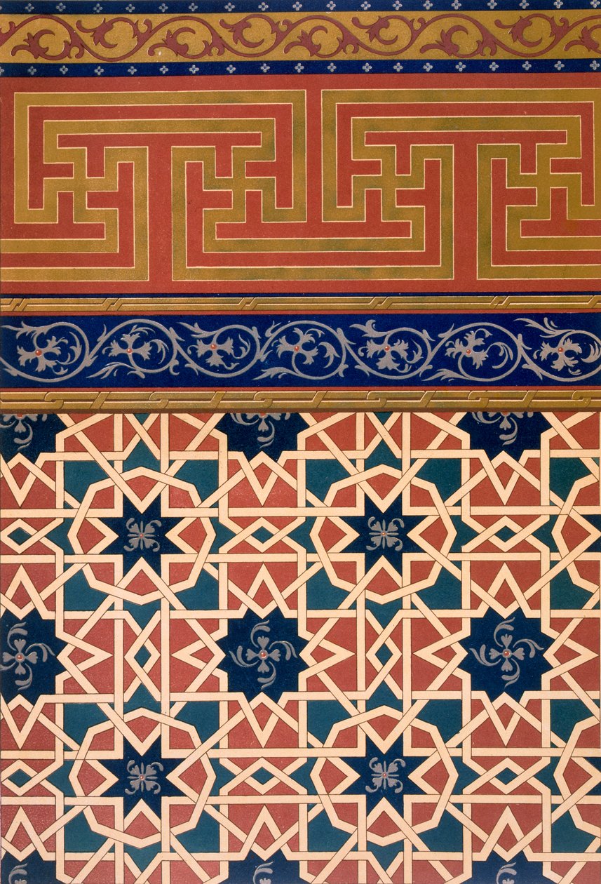 Decoração arquitetônica, trabalho em mosaico, incluindo borda, pub.1883. de N. Simakoff