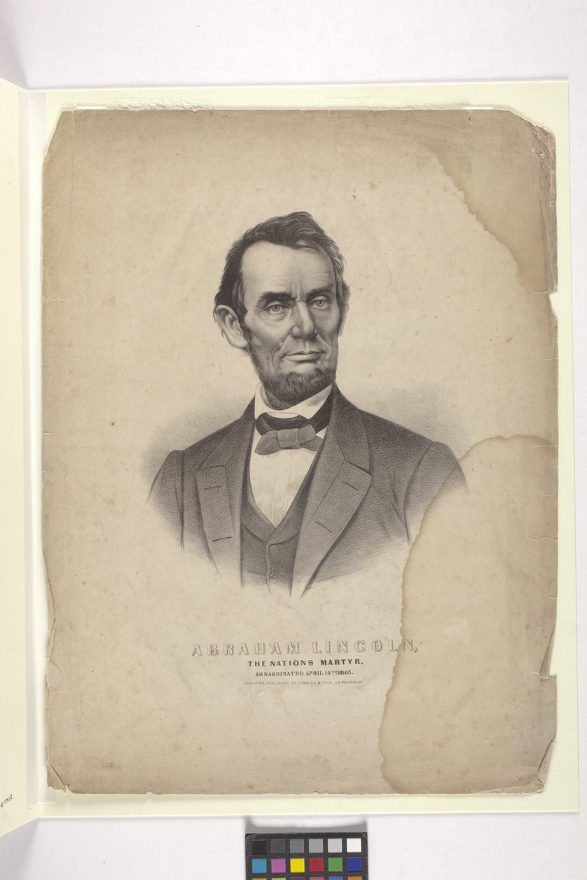 Abraham Lincoln (litografia colorida à mão) de N. and Ives J.M. (1824 95) Currier