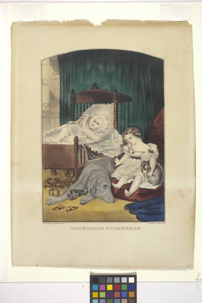Tesouros domésticos (litografia colorida à mão) de N. and Ives J.M. (1824 95) Currier