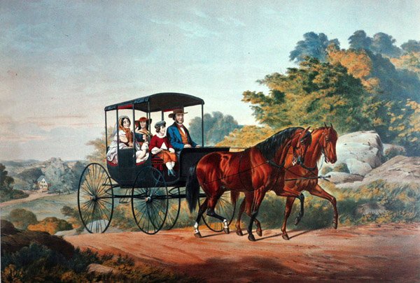 A vida no campo: A Cavalgada da Manhã de Currier and Ives