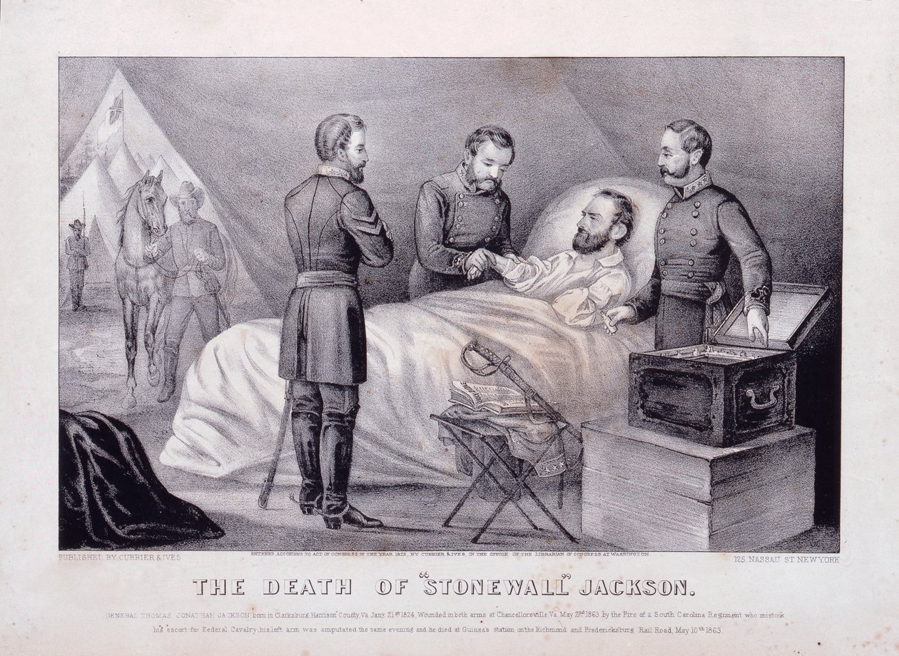 A morte de "Stonewall" Jackson (litografia) de N. and Ives J.M. (1824 95) Currier